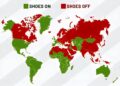 Fun Map: World Map of Shoes On vs Shoes Off in the House