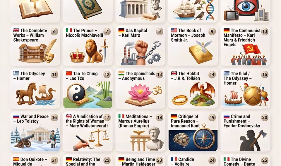 The Most Influential Books Ever Written  

1.  The Holy Bible
2.  The Qur’an (ال