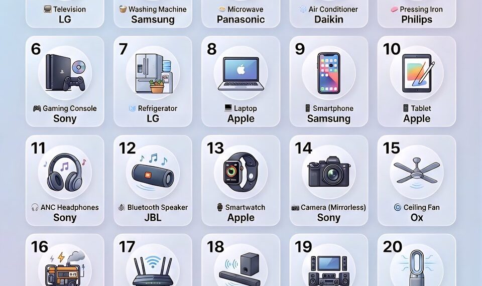 Best Brands for Everyday Electronics
1. Television - LG
2. Washing machine -