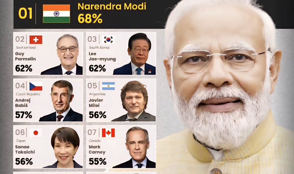 World’s Most Popular Leaders 

(Approval Ratings of Major World Leaders in %)

1