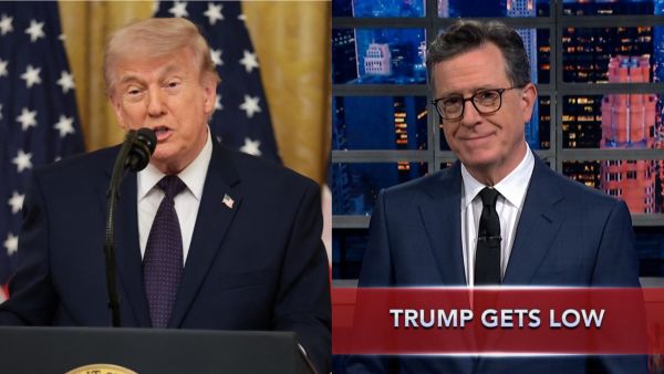 Trump Calls Colbert “Talentless Jerk” After CBS Exit